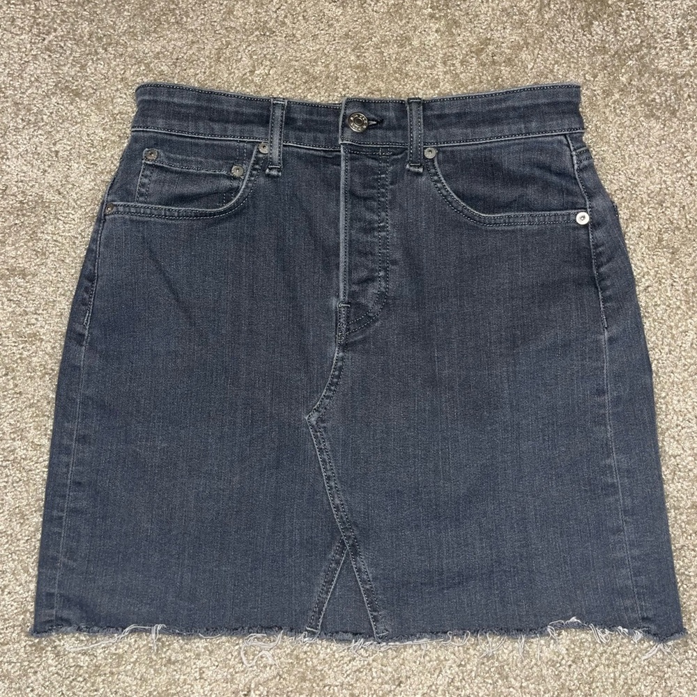 Rag & Bone grey denim button up skirt size 26